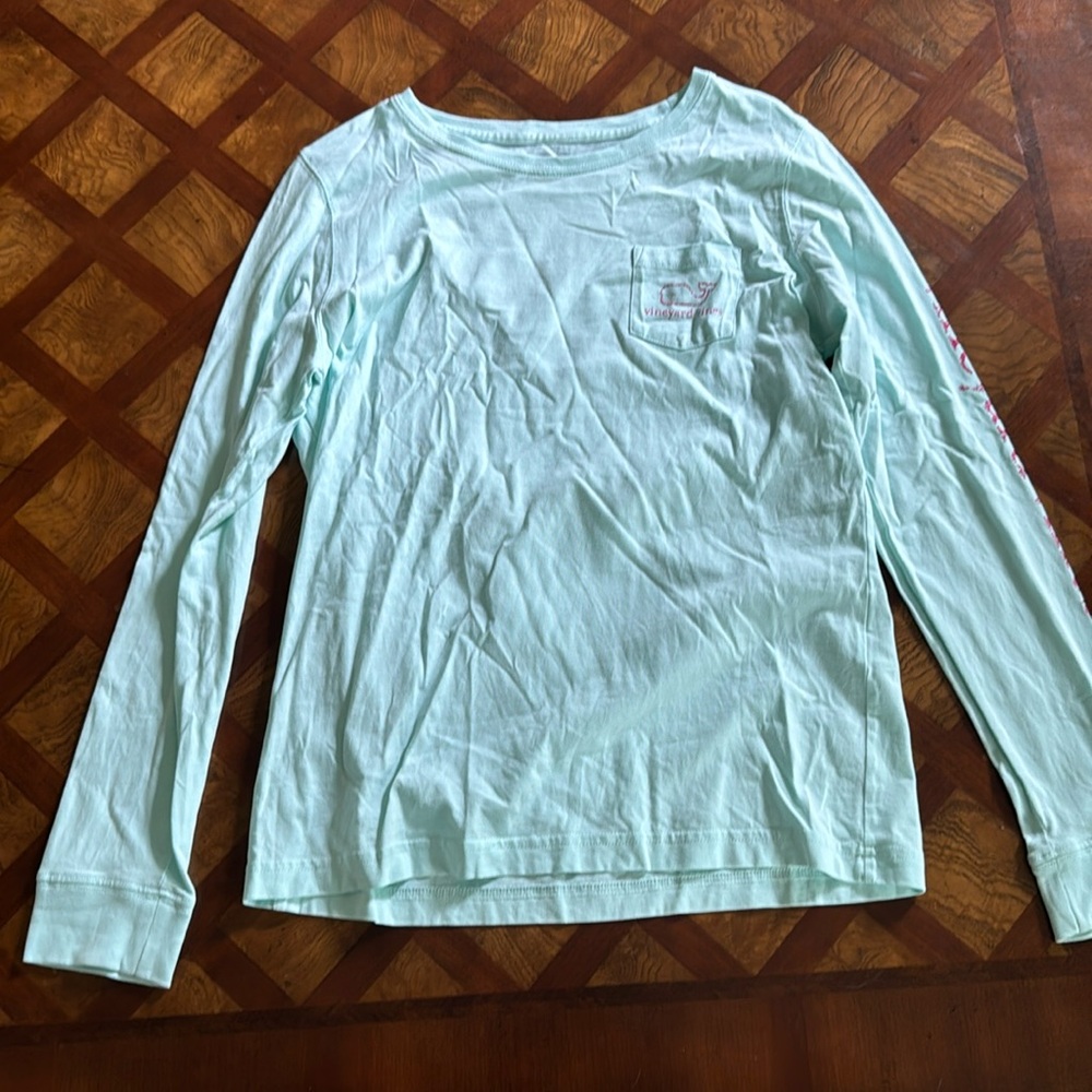 Mint Green Long Sleeve Vineyard Vines t-shirt